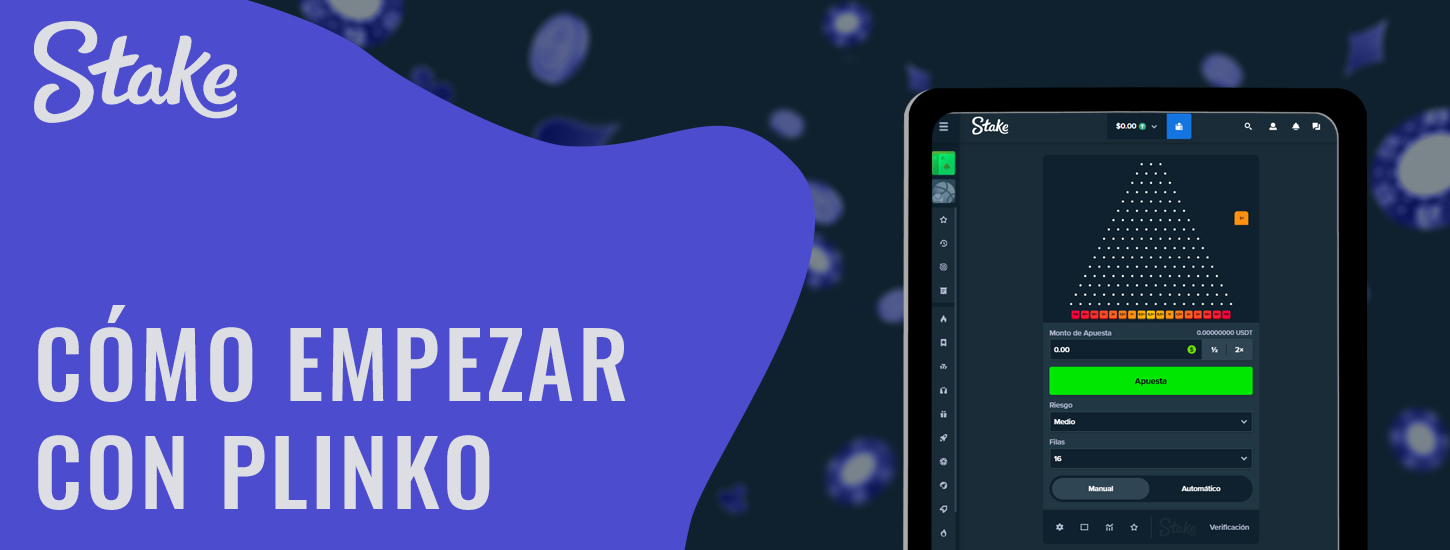 Instrucciones para empezar a jugar al Plinko en el casino Stake