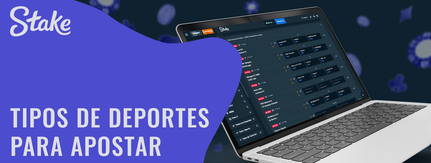 Tipos de deportes para apostar en la plataforma Stake